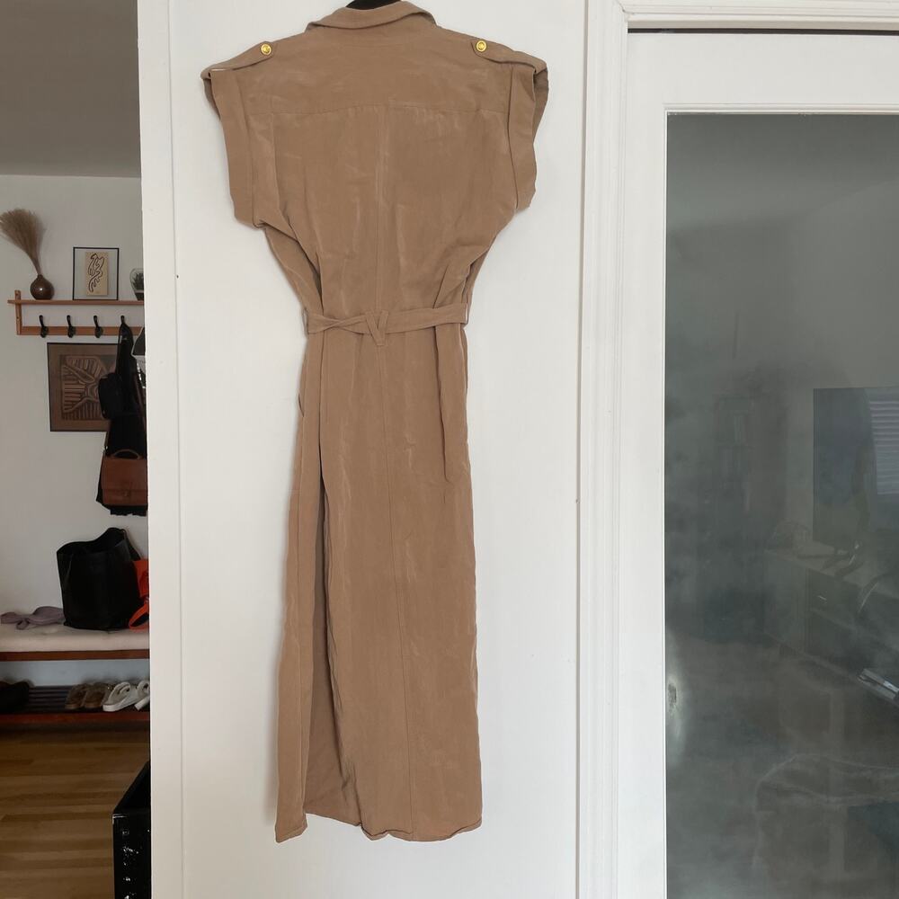 Rag & Bone Roxanne Midi Dress Utility Button Down Collared Casual Tan sz S - Picture 10 of 10